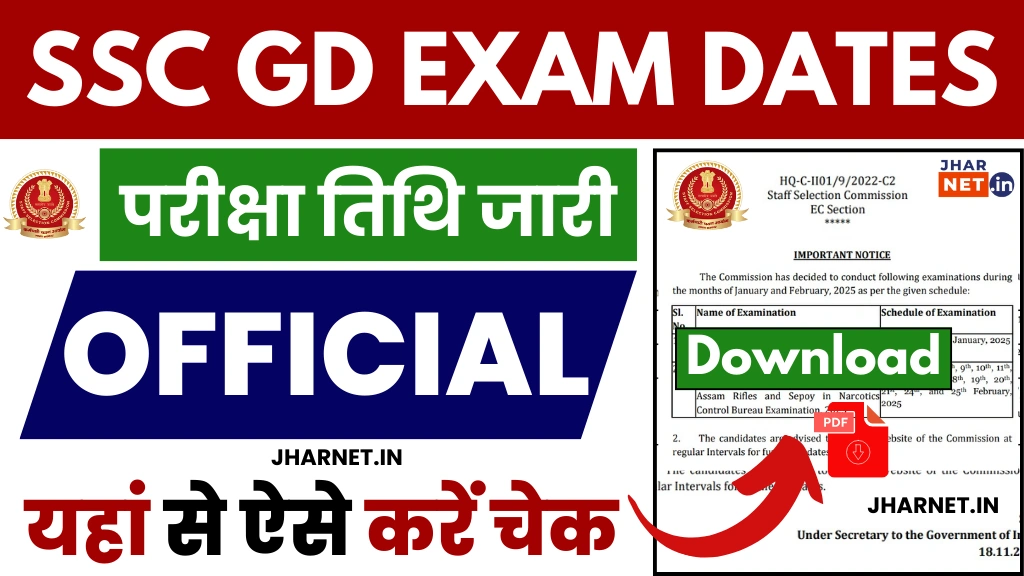 SSC GD Constable Exam Date 2025