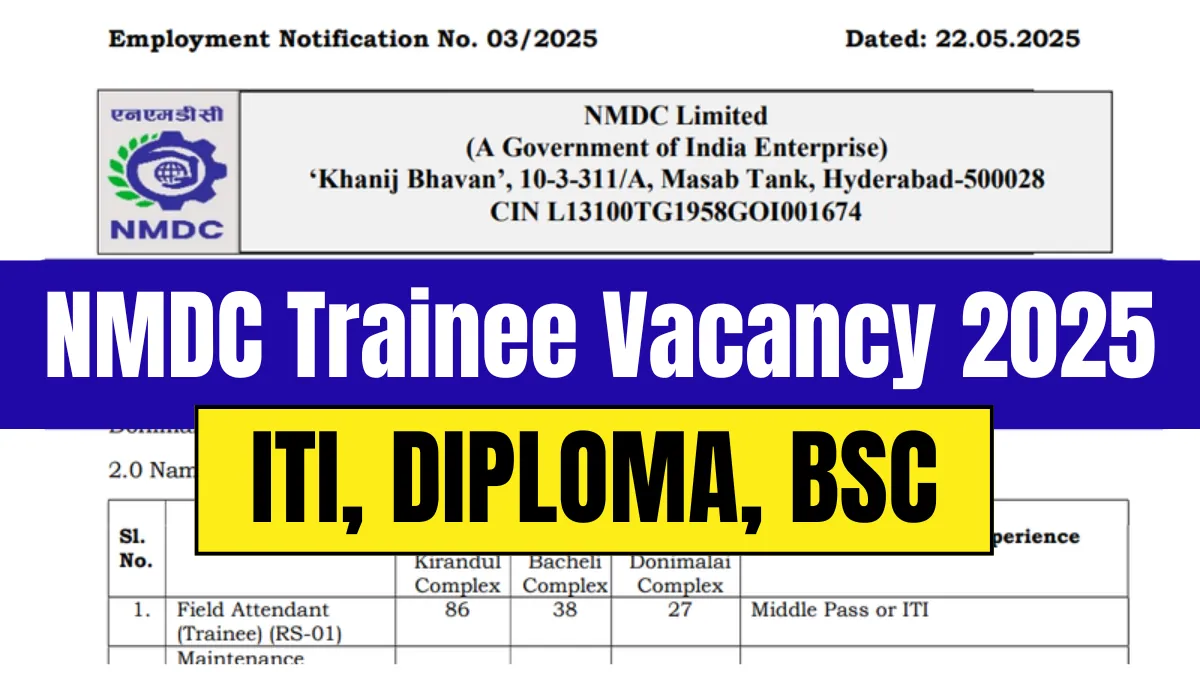NMDC Trainee Recruitment 2025 Notification