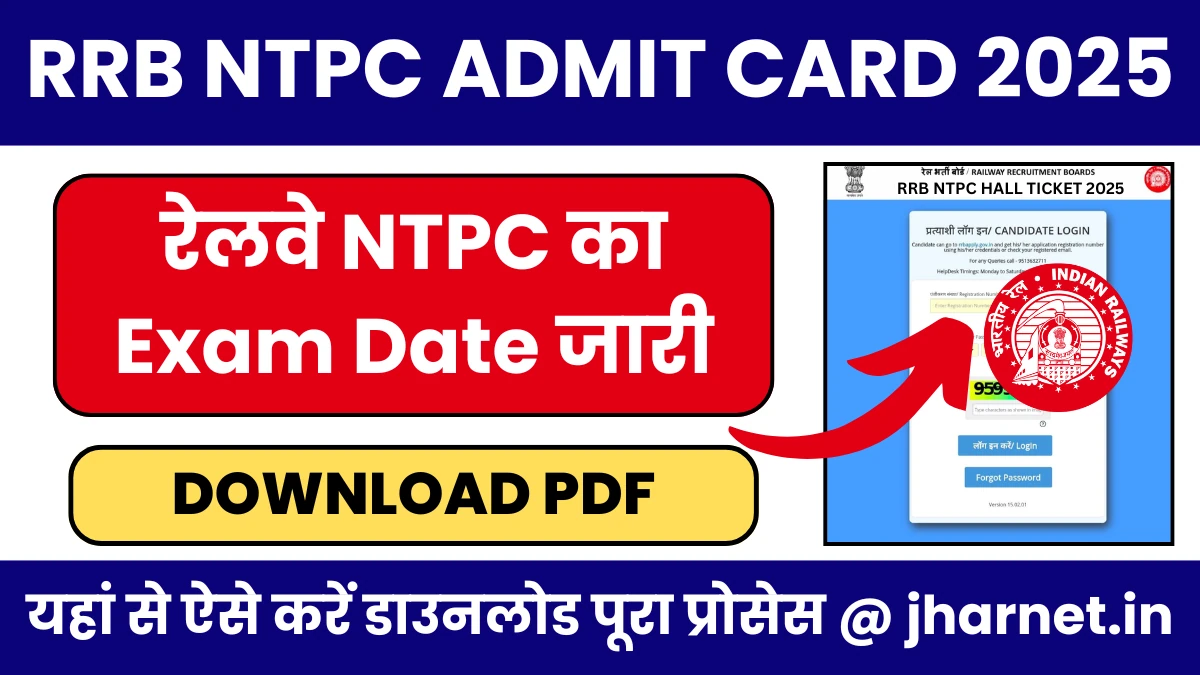 Railway RRB NTPC Admit Card 2025 PDF Link