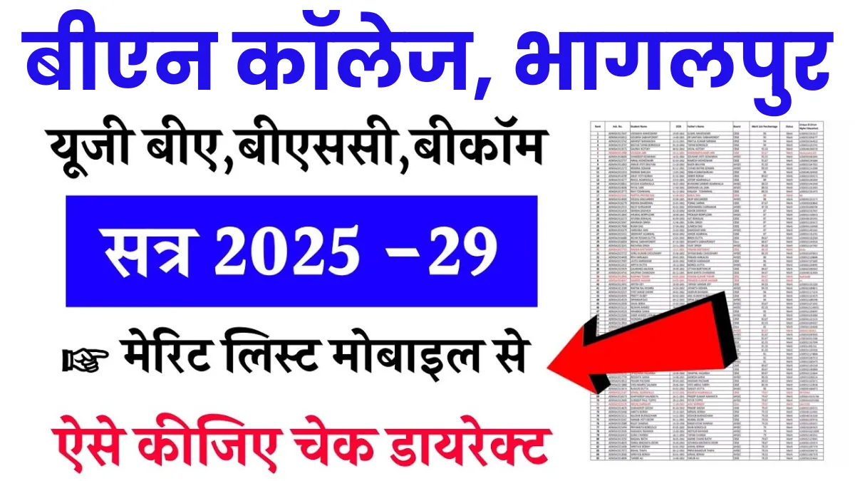 BN College Bhagalpur Merit List 2025
