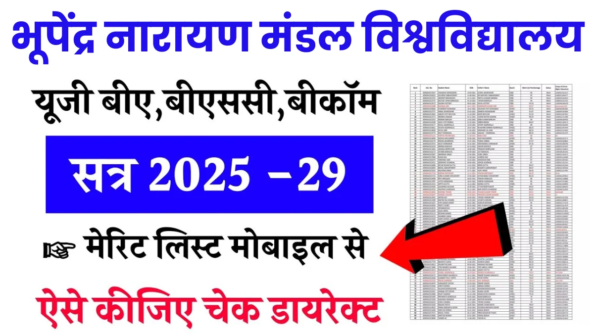 Bhupendra Narayan Mandal University Merit List 2025