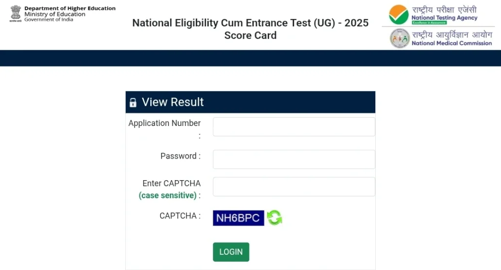 NTA NEET UG Merit List 2025