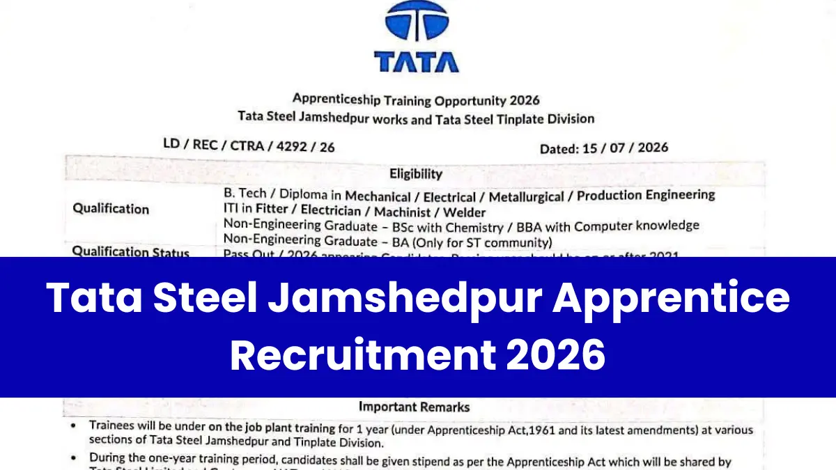 Tata Steel Jamshedpur Vacancy 2026