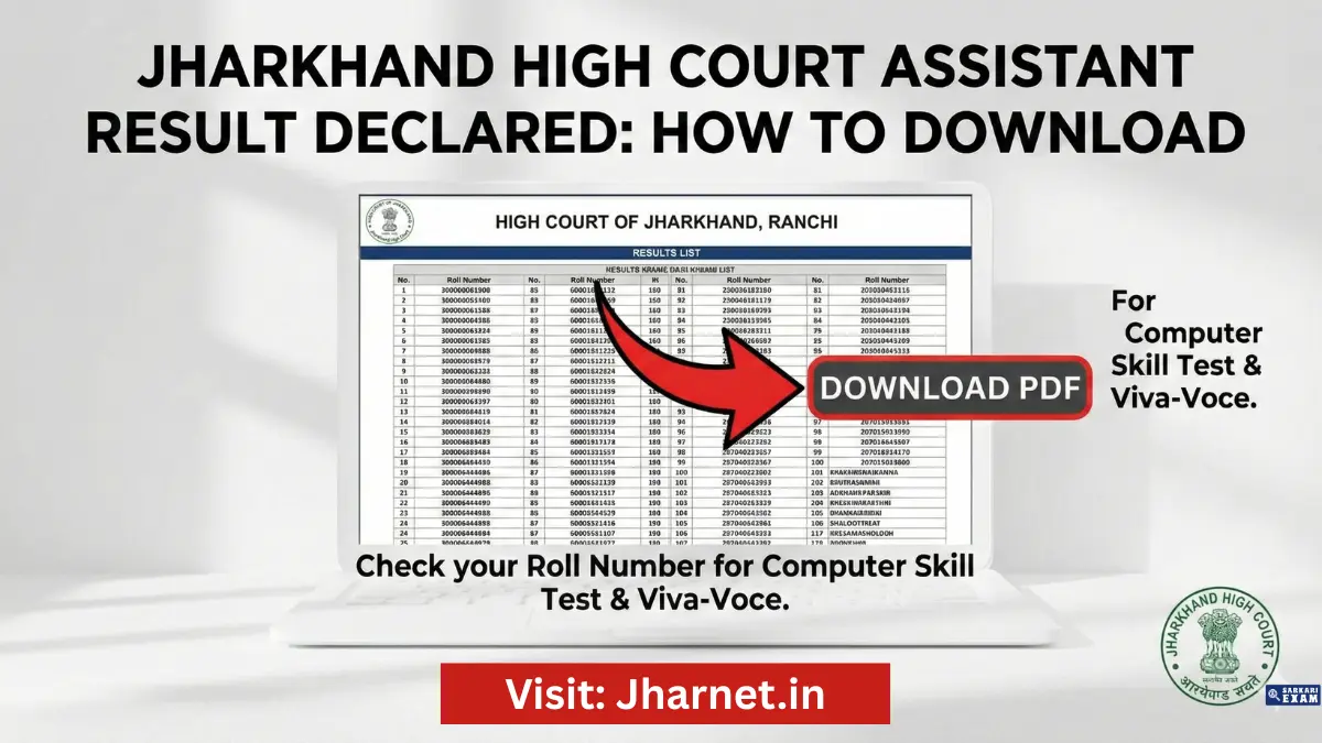 Jharkhand High Court Assistant Result 2025