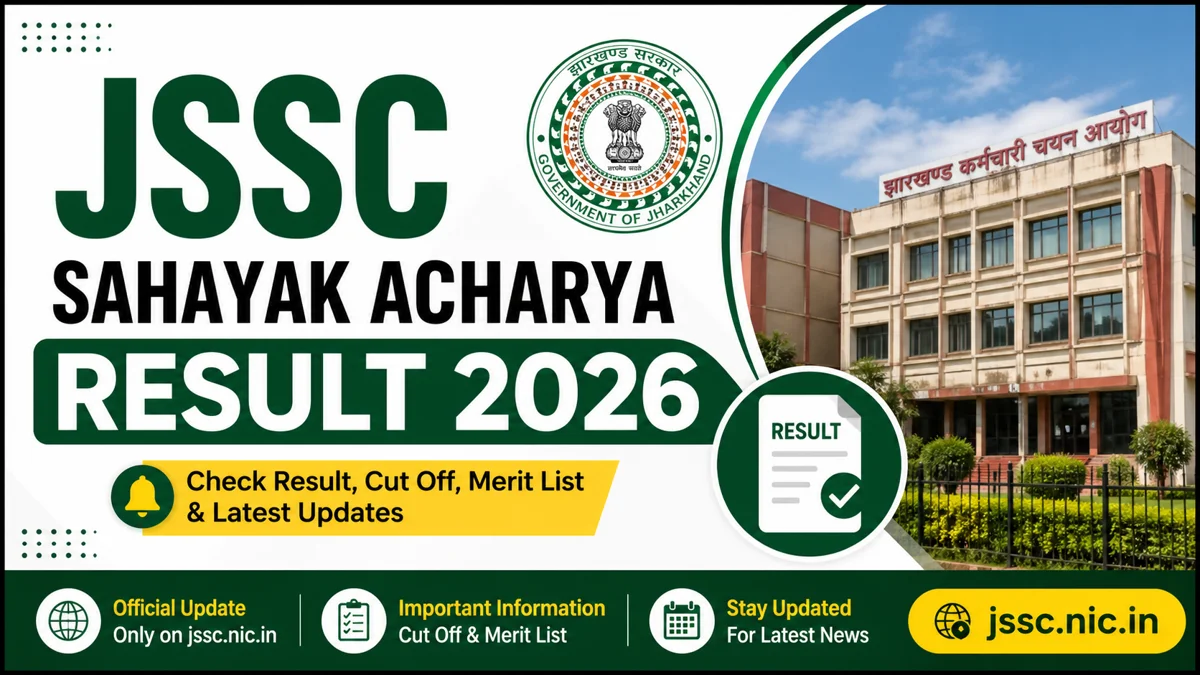JSSC Sahayak Acharya Result 2026 Check Cut Off Merit List